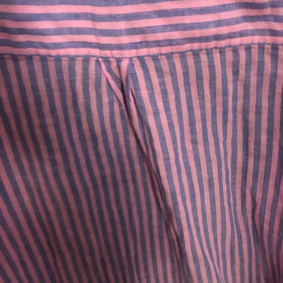 GAP Tops Lnwot Gap Boyfriend Fit Pink Blue Striped Button Down